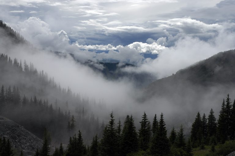 cloudy mountain view