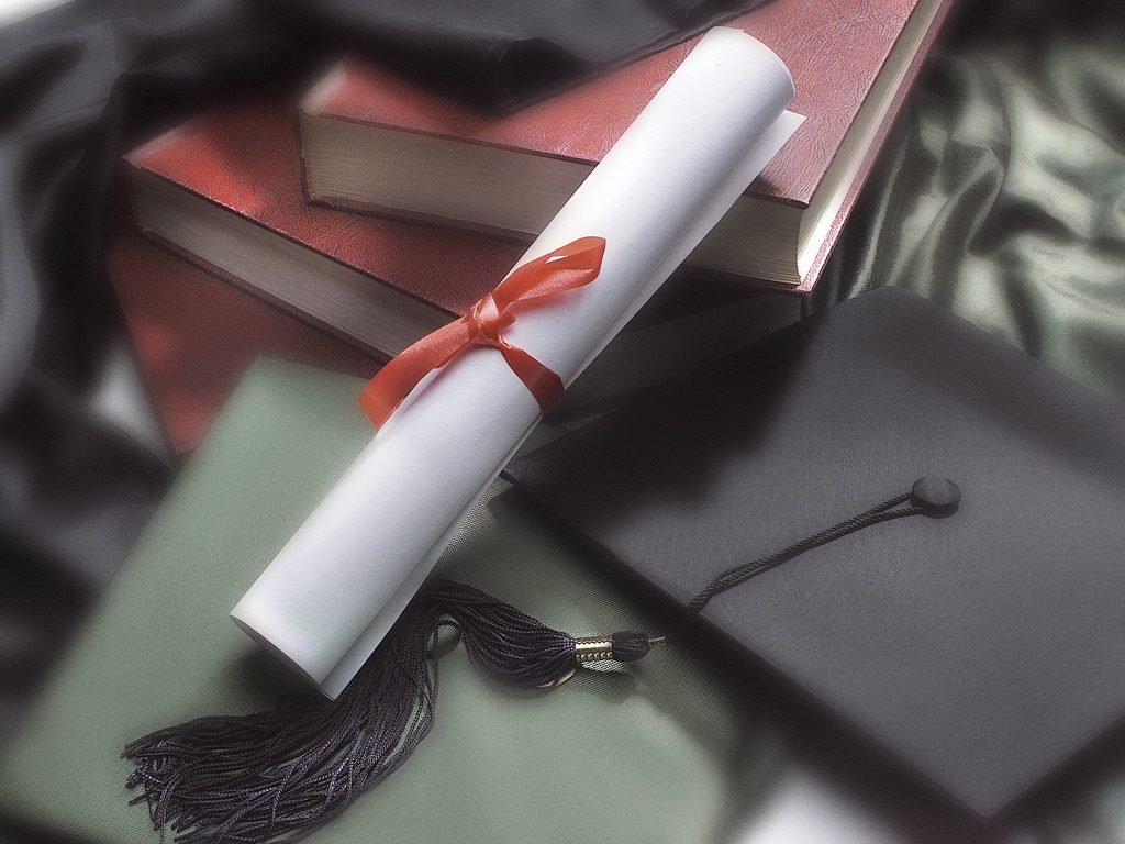 academic cap and diploma